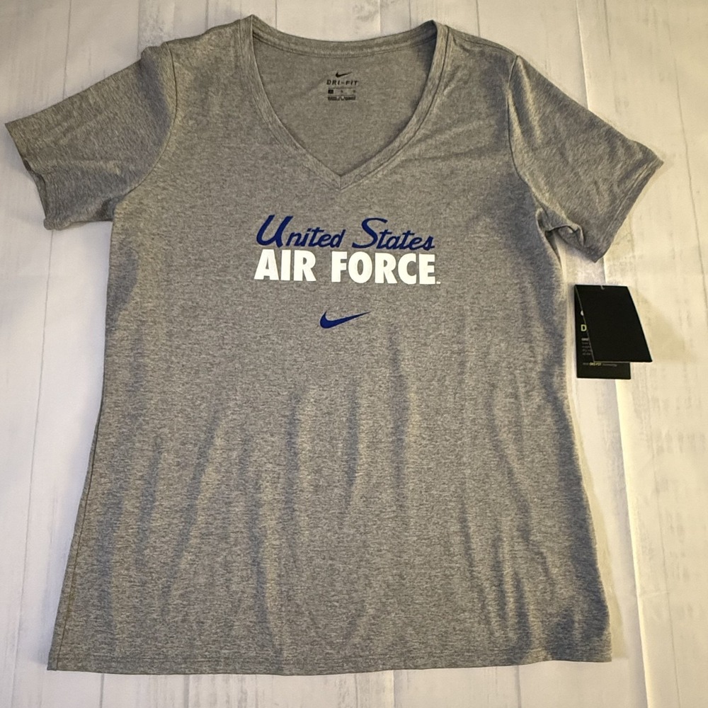 Nike Dri-FIT United States Air Force Legend V-Neck T-Shirt Dark Heather Gray MED
